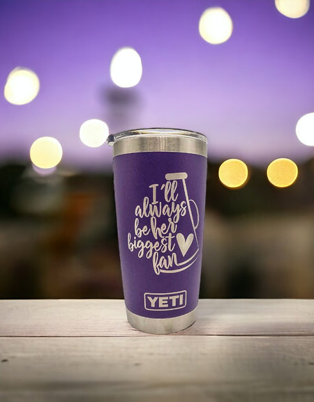I'll Always Be Her Biggest Fan - Cheer Mom Engraved YETI Tumbler