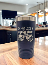I'm Not Like A Regular Dad I'm a Cool Dad Engraved 20oz Navy Tumbler by Sunny Box