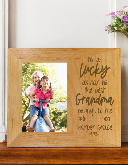 The Best Grandma Belongs To Me Custom Alder Wood Picture Frame by Sunny Box