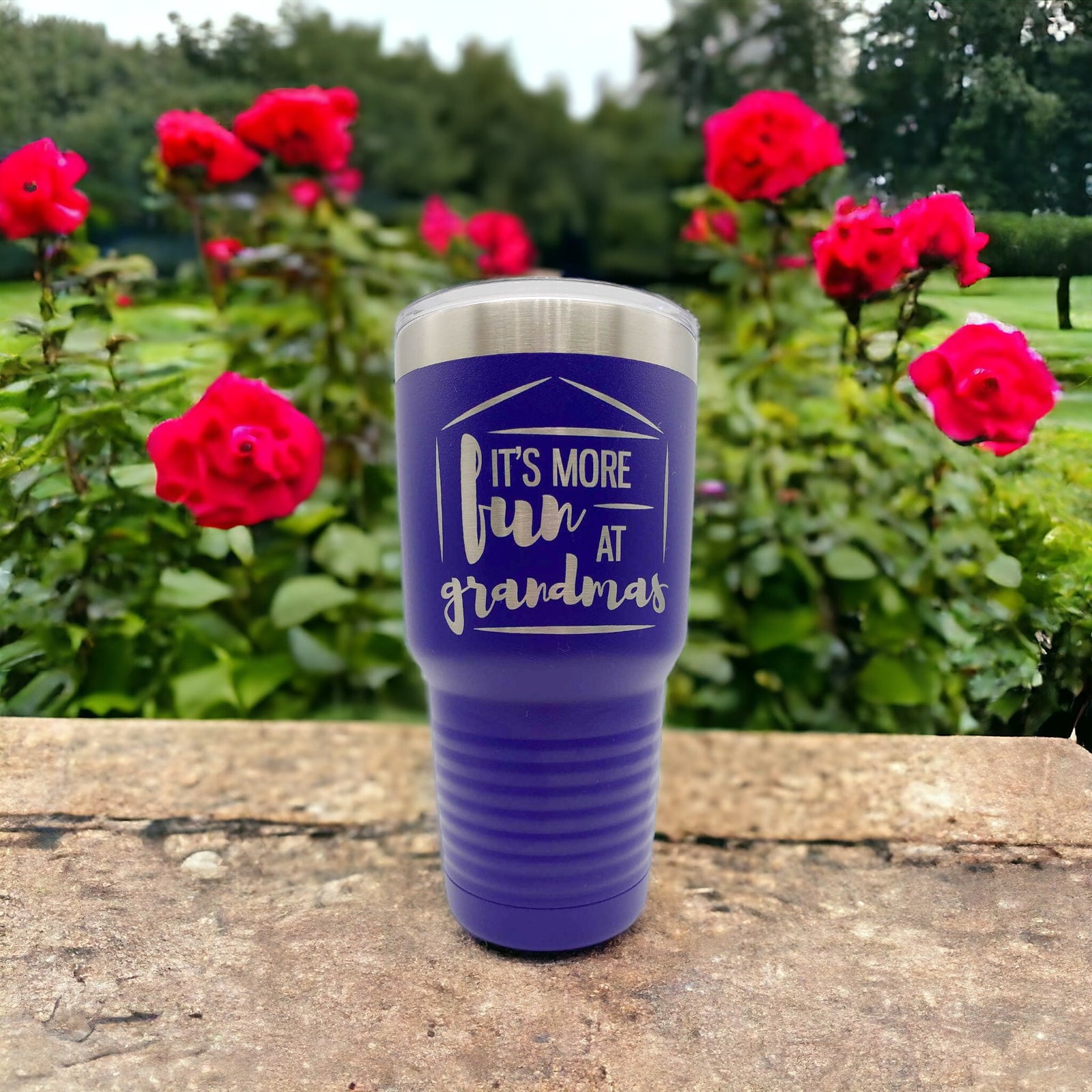 It's More Fun at Grandmas - Engraved 30oz Purple Polar Camel Tumbler - Sunny Box