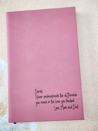 Personalized Engraved Journal Pink by Sunny Box