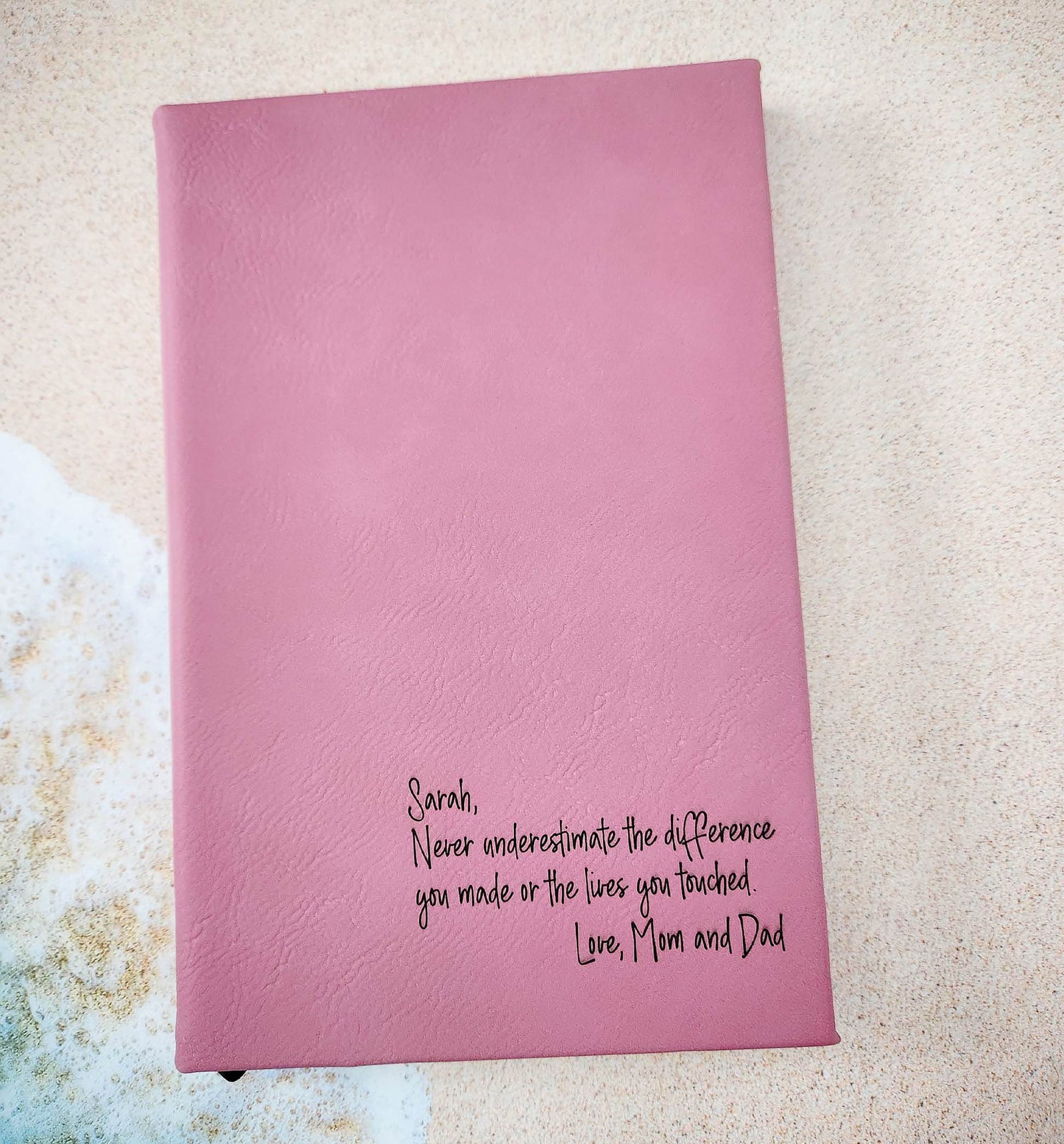 Personalized Engraved Journal Pink by Sunny Box