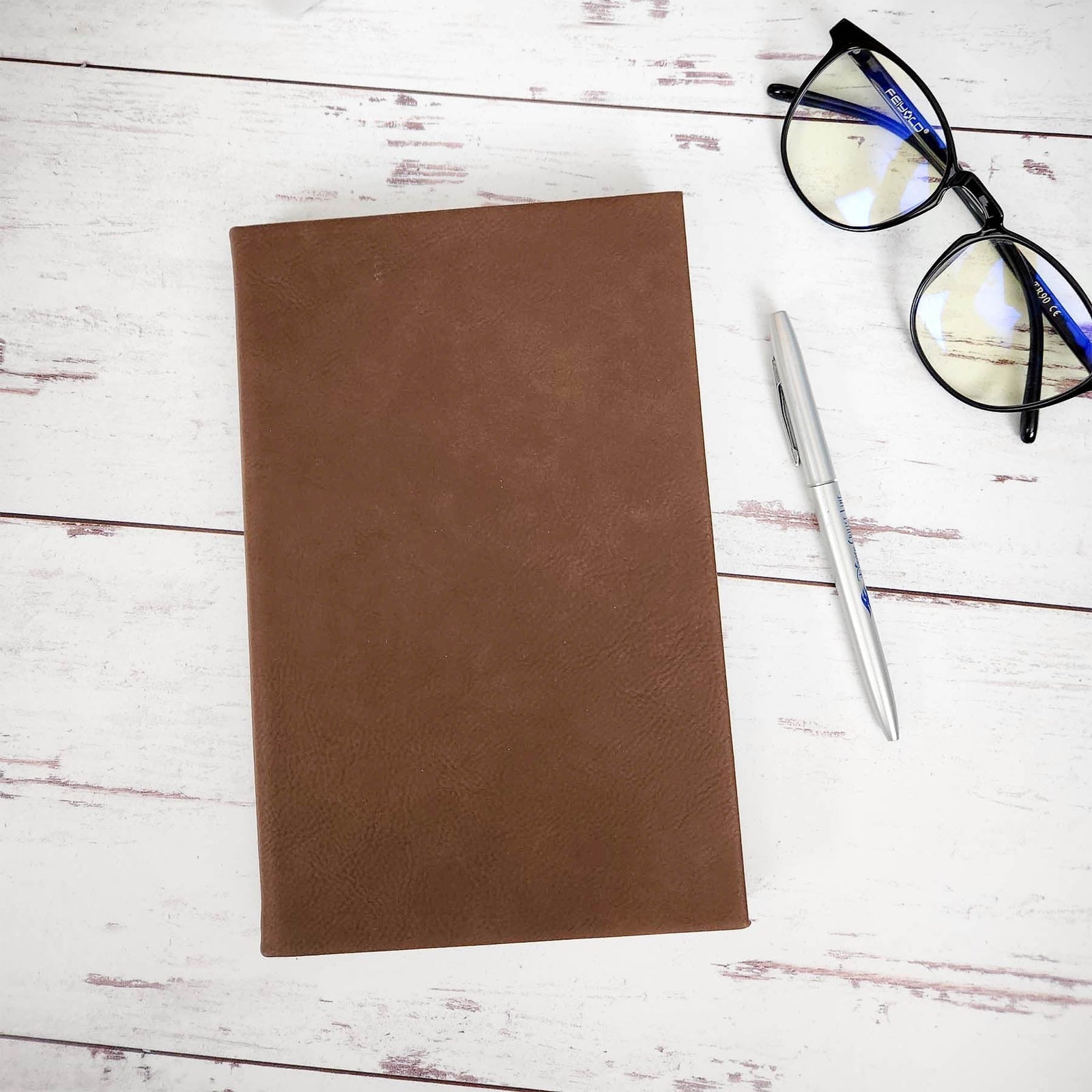 Personalized Engraved Journal Dark Brown by Sunny Box