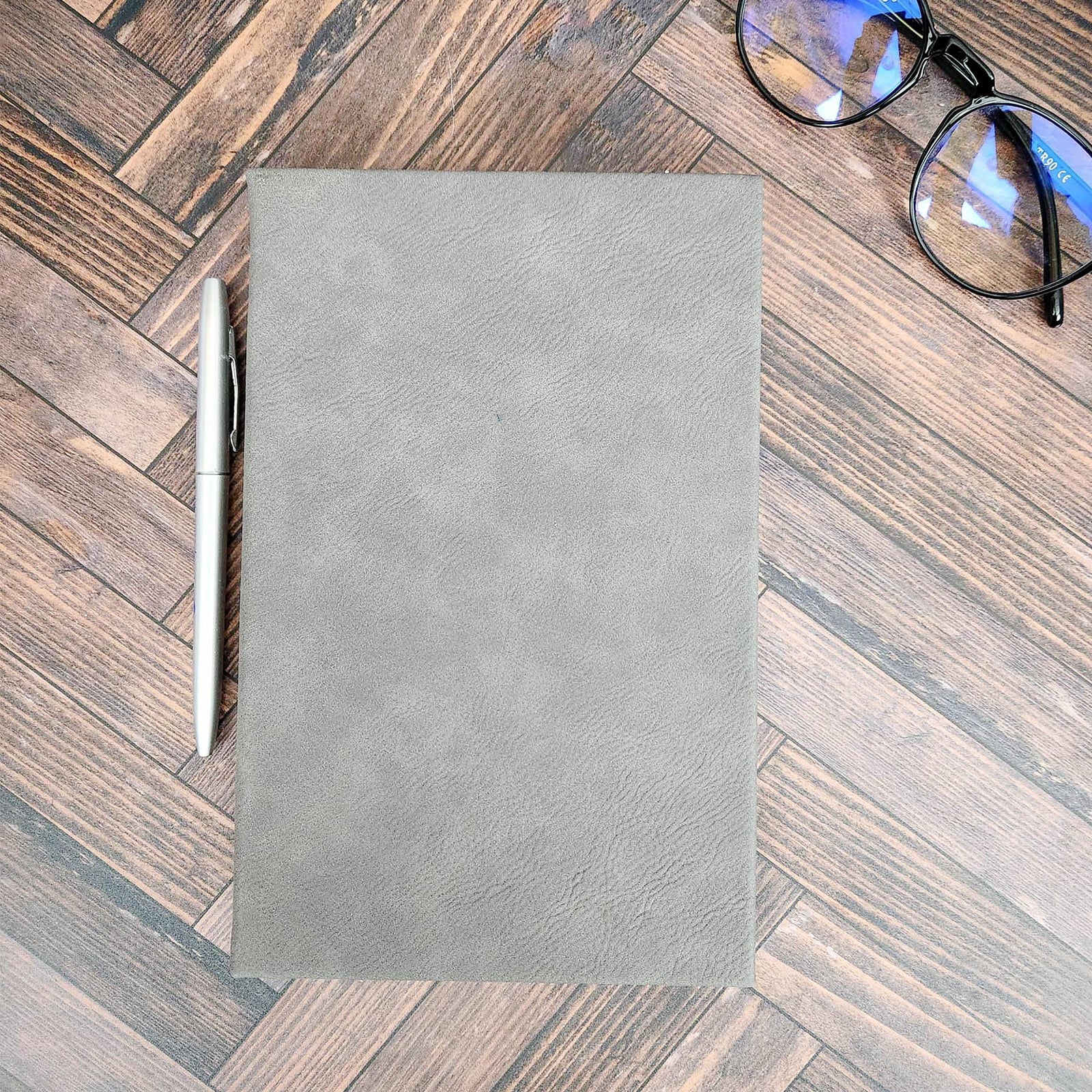 Personalized Engraved Journal Gray by Sunny Box