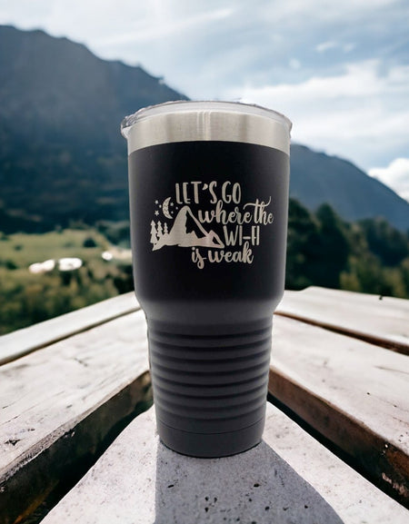 Lets Go Where the Wifi is Weak Engraved 30oz black Polar Camel Tumbler - Sunny Box