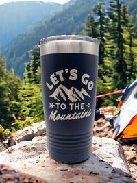 Let's Go To the Mountains - Engraved 20oz Navy Polar Camel Tumbler Sunny Box