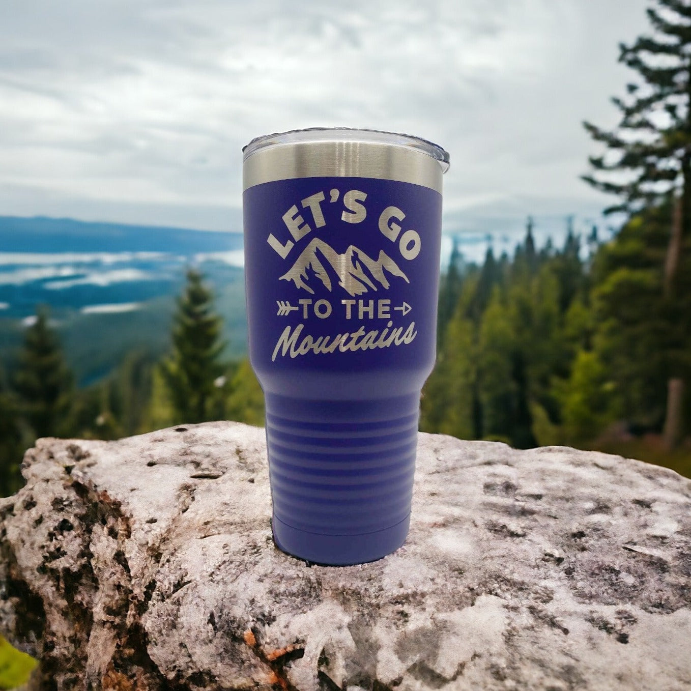 Let's Go To the Mountains - Engraved 30oz Purple Polar Camel Tumbler Sunny Box