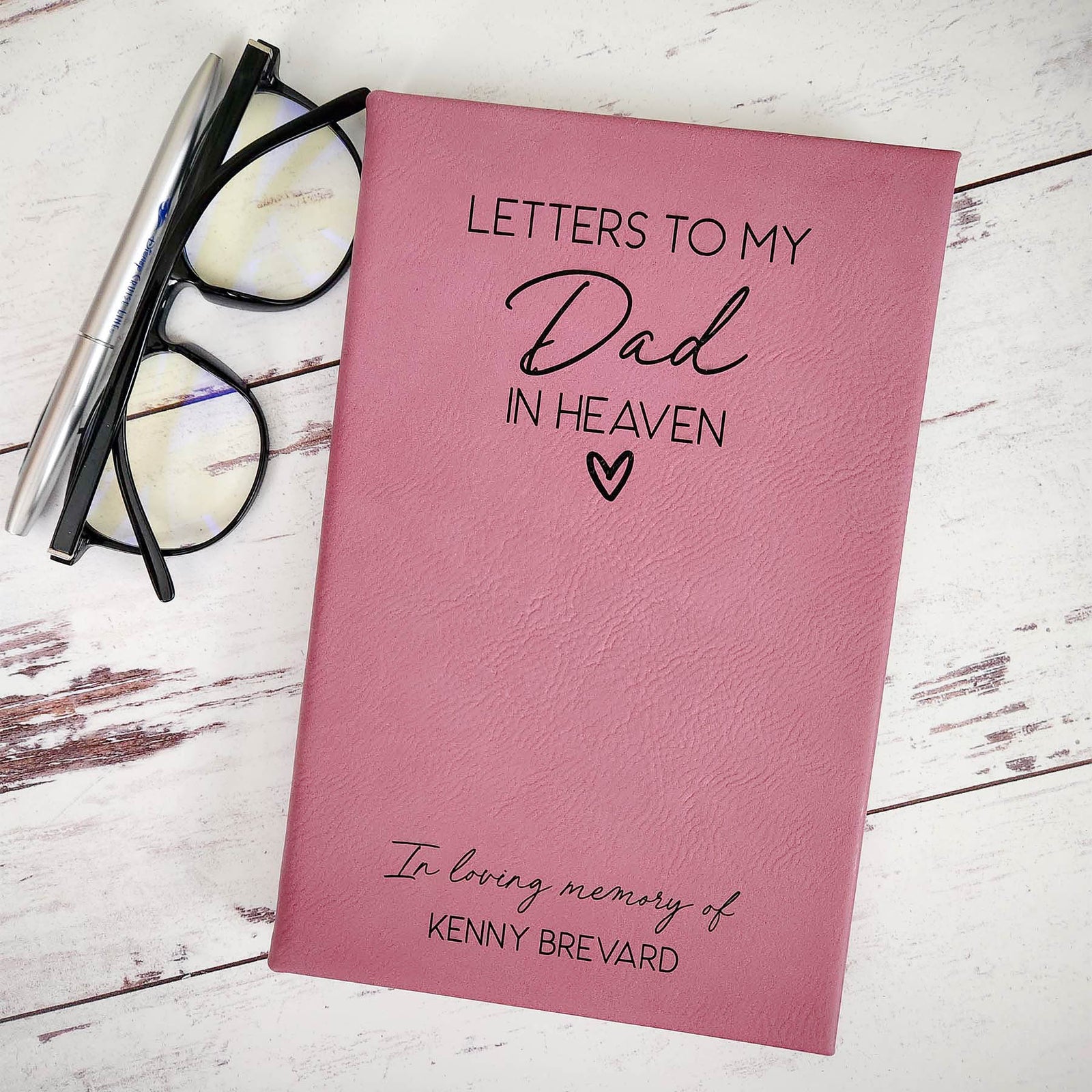 Letters To My Dad In Heaven Engraved Leatherette Journal