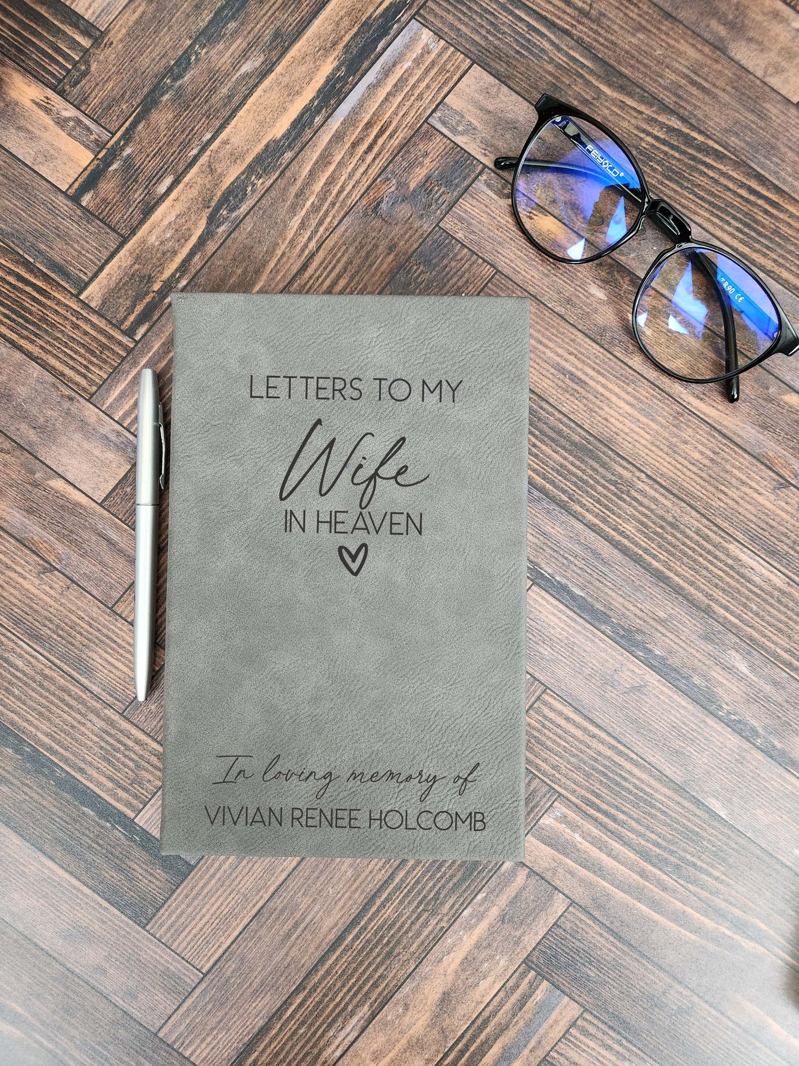 Letters To My Wife Engraved Leatherette Journal
