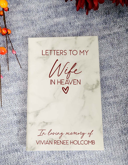 Letters To My Wife In Heaven Personalized Grief Journal  by Sunny Box