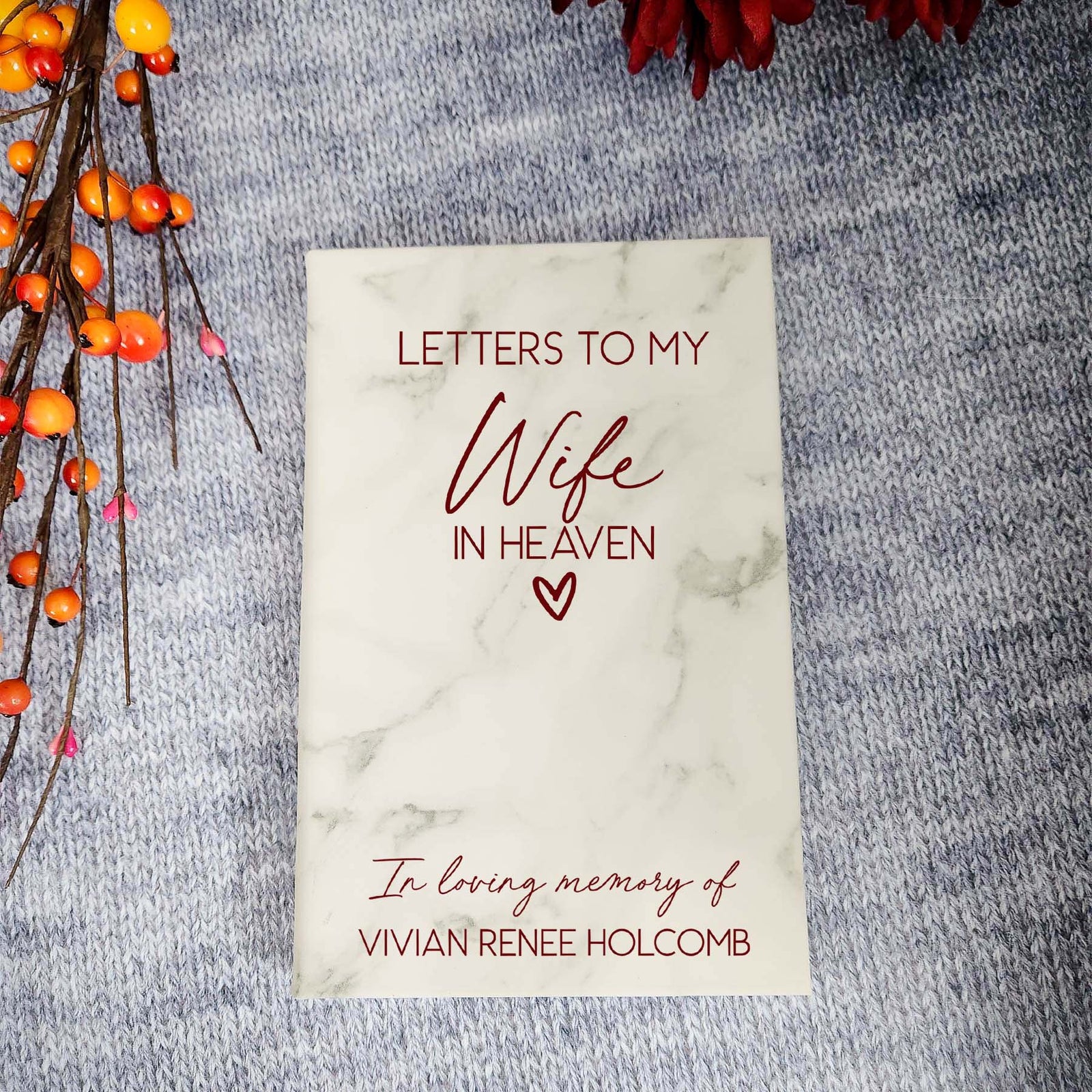 Letters To My Wife In Heaven Personalized Grief Journal  by Sunny Box