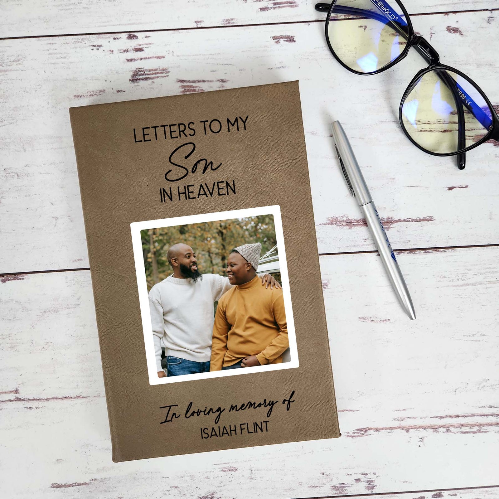 Letters To My Son Custom Photo Grief Journal by Sunny Box