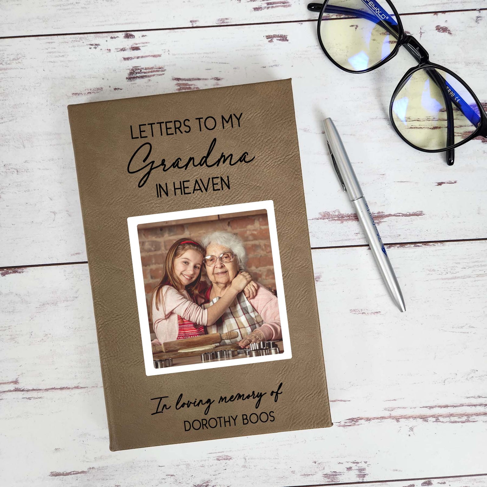 Letters to My Grandma In Heaven Personalized Grief Journal with Photo by Sunny Box