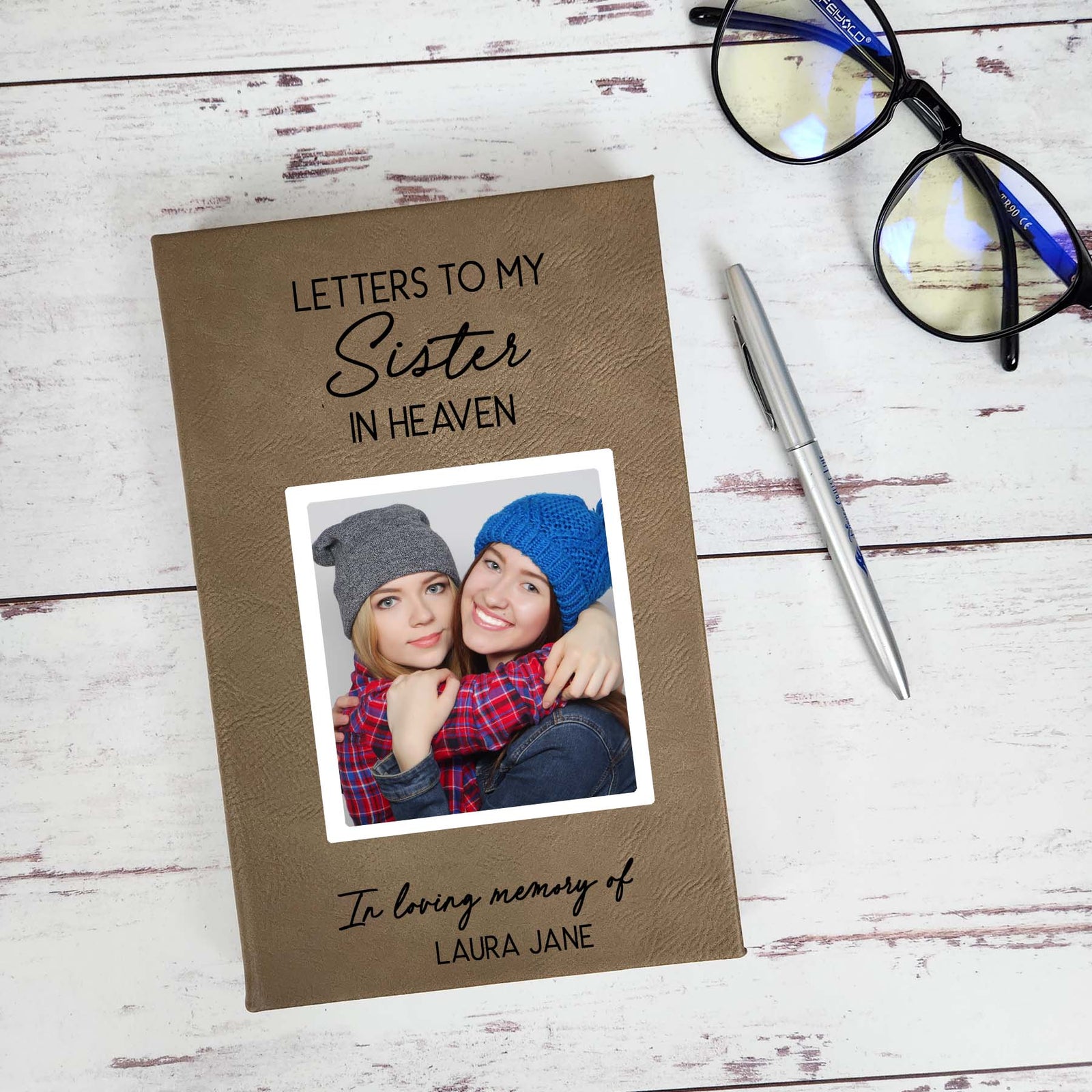 Letters To My Sister In Heaven Custom Photo Grief Journal by Sunny Box