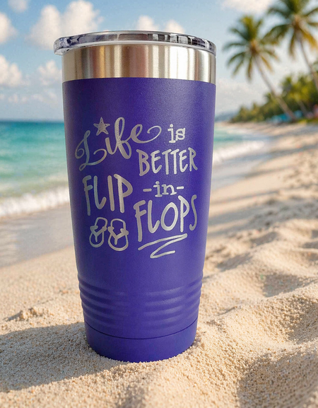 Life is Better in Flip Flops - Engraved Polar Camel Tumbler