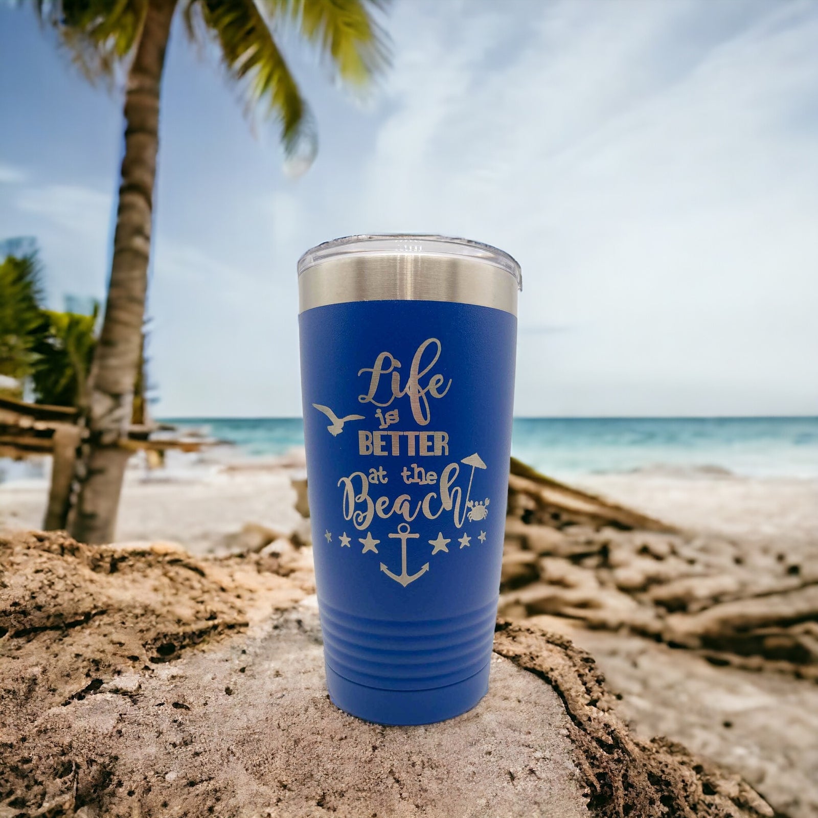 Life is Better at the Beach - Engraved Polar Camel Tumbler