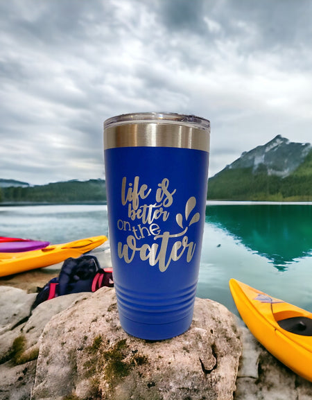 Life is Better on the Water - Engraved 20oz Blue Polar Camel by Sunny Box