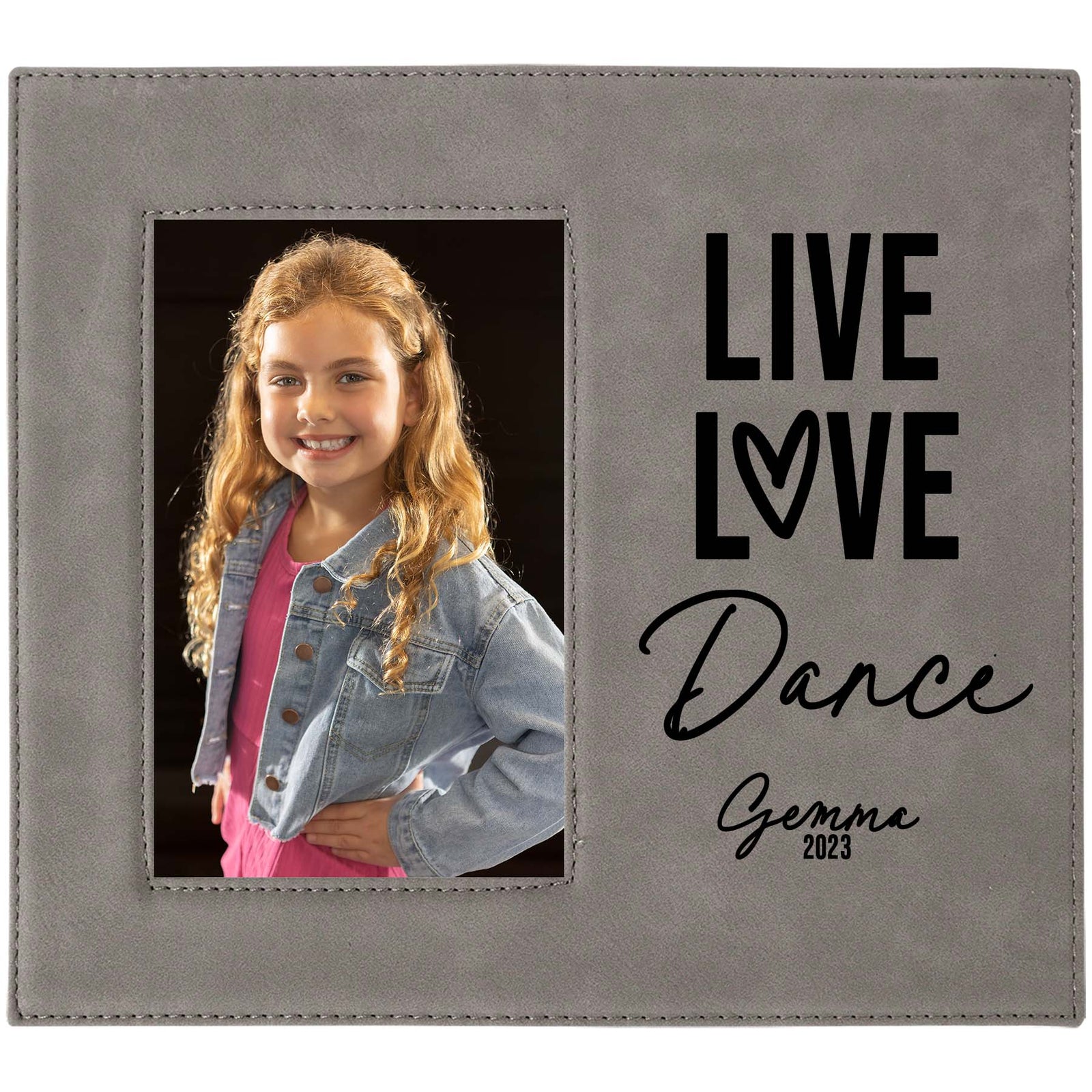 Live Love Dance Personalized Engraved Gray Picture Frame by Sunny Box