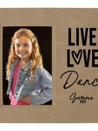 Live Love Dance Personalized Engraved Light Brown Picture Frame by Sunny Box