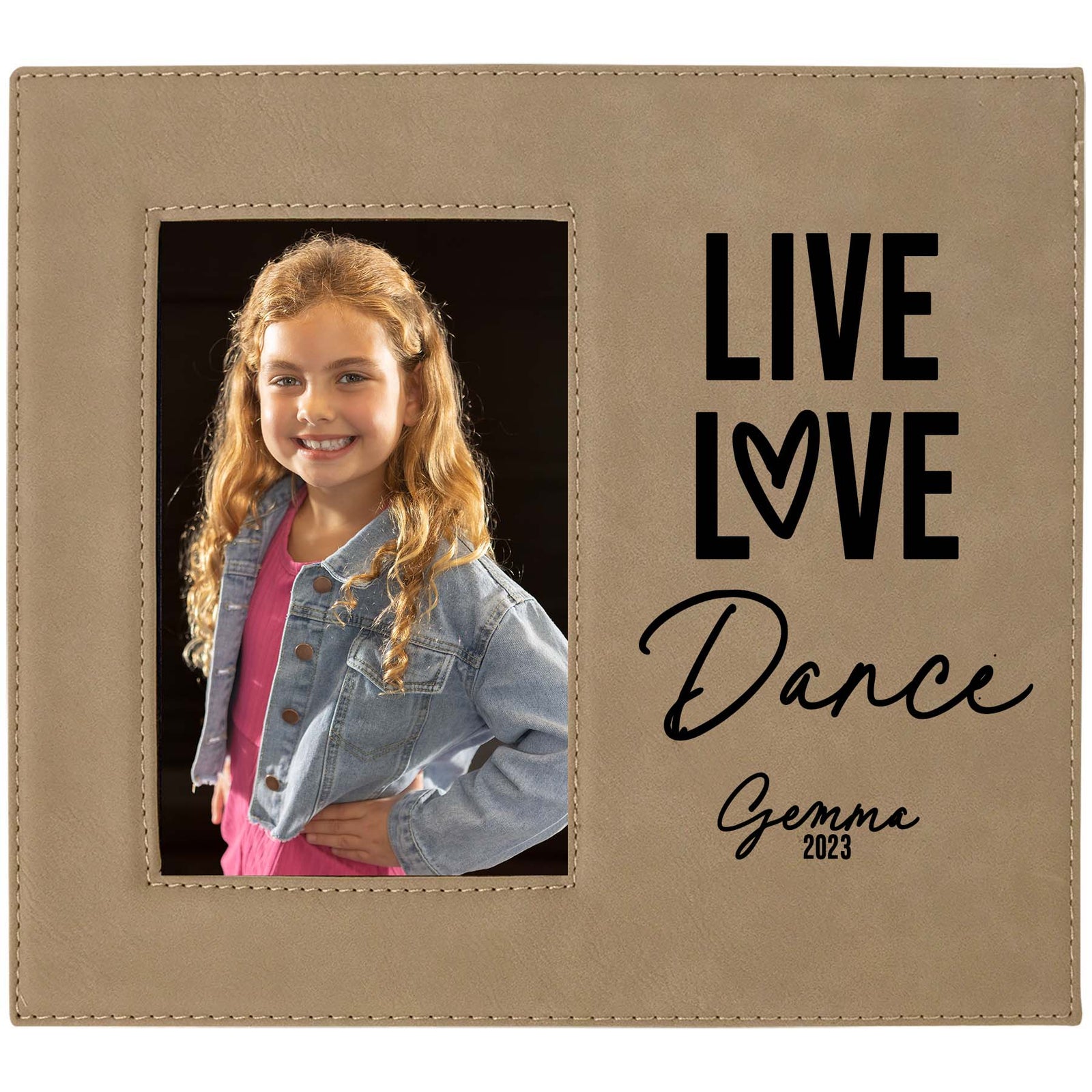 Live Love Dance Personalized Engraved Light Brown Picture Frame by Sunny Box