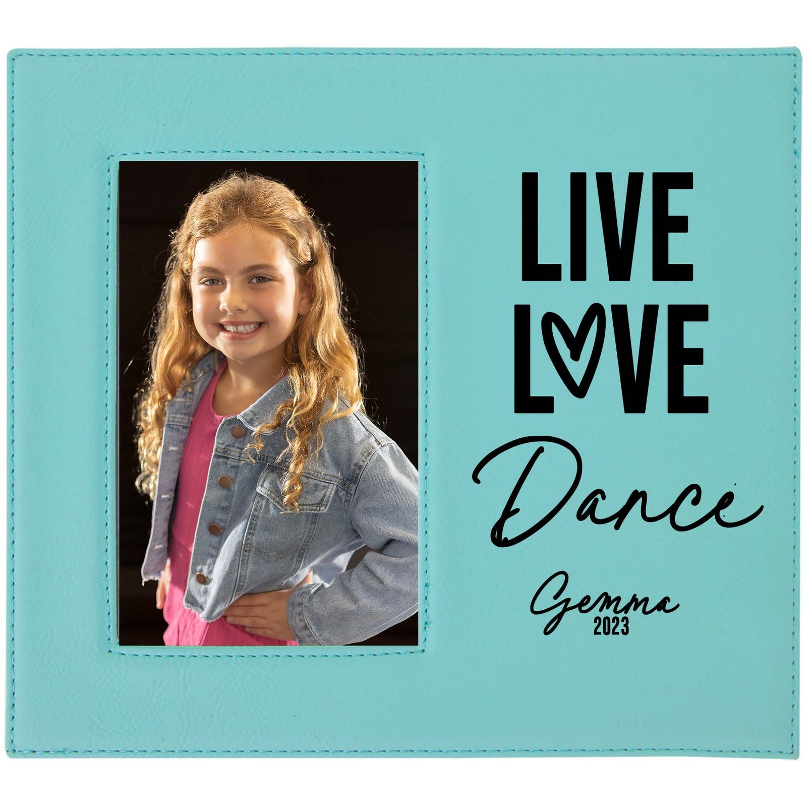Live Love Dance Personalized Engraved Teal Picture Frame by Sunny Box