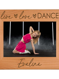 Live Love Dance Personalized Engraved Wood Picture Frame - Sunny Box