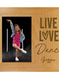 Live Love Dance Personalized Engraved Wood Picture Frame by Sunny Box