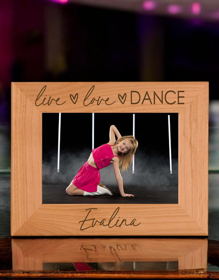 Live Love Dance Personalized Engraved Wood Picture Frame - Sunny Box