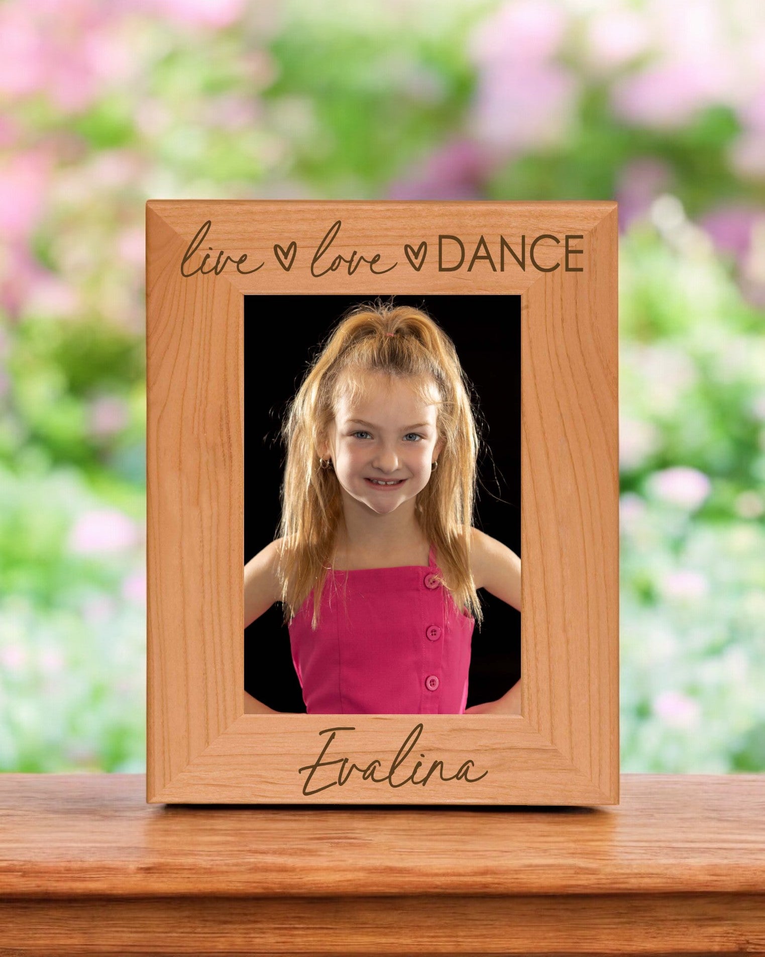 Live Love Dance Personalized Engraved Wood Picture Frame - Sunny Box