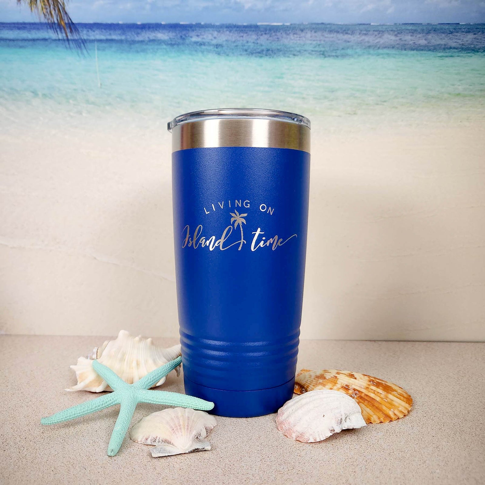 Living on Island Time - Engraved Polar Camel Tumbler