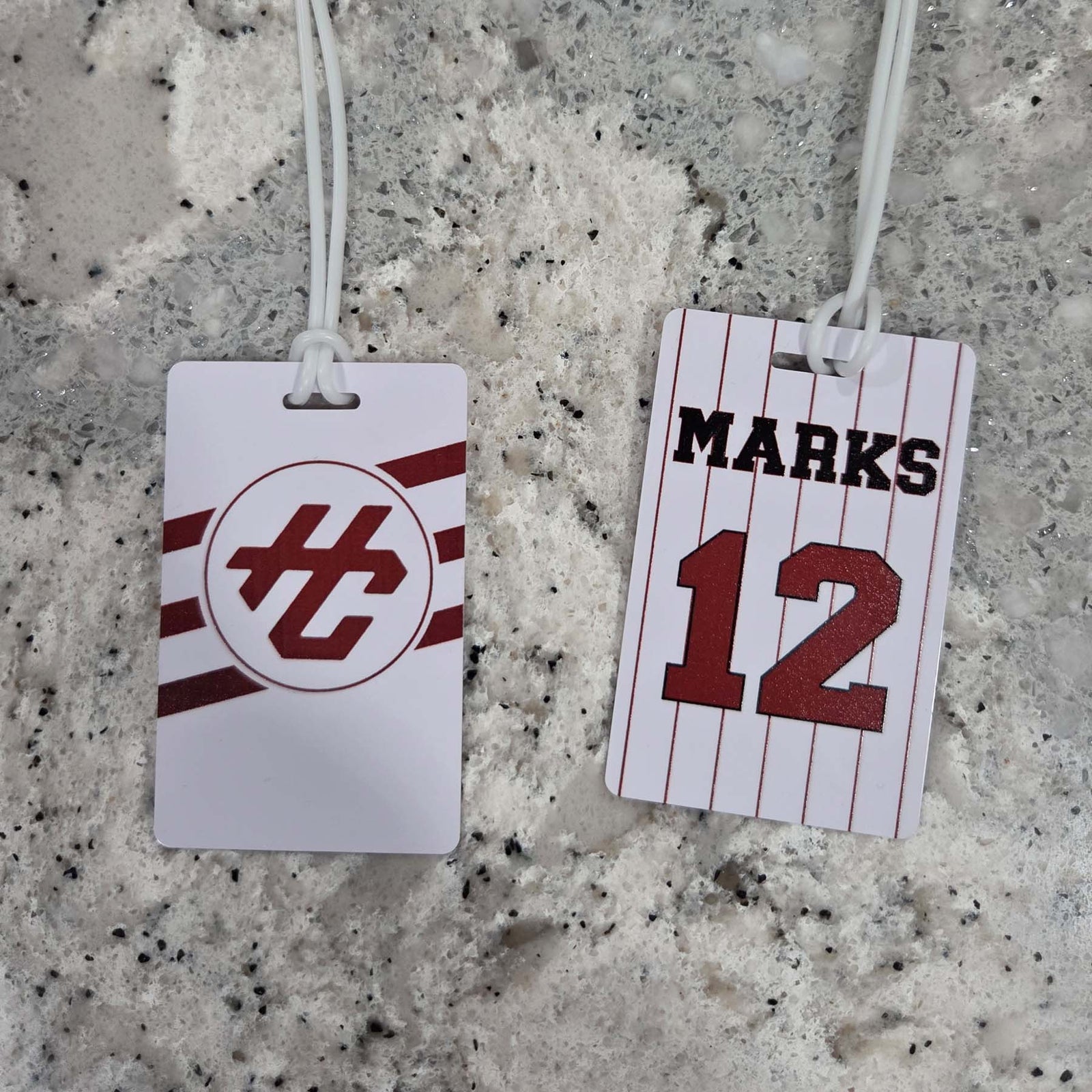 Baseball/Softball Team Logo Sports Bag Tag Stripes