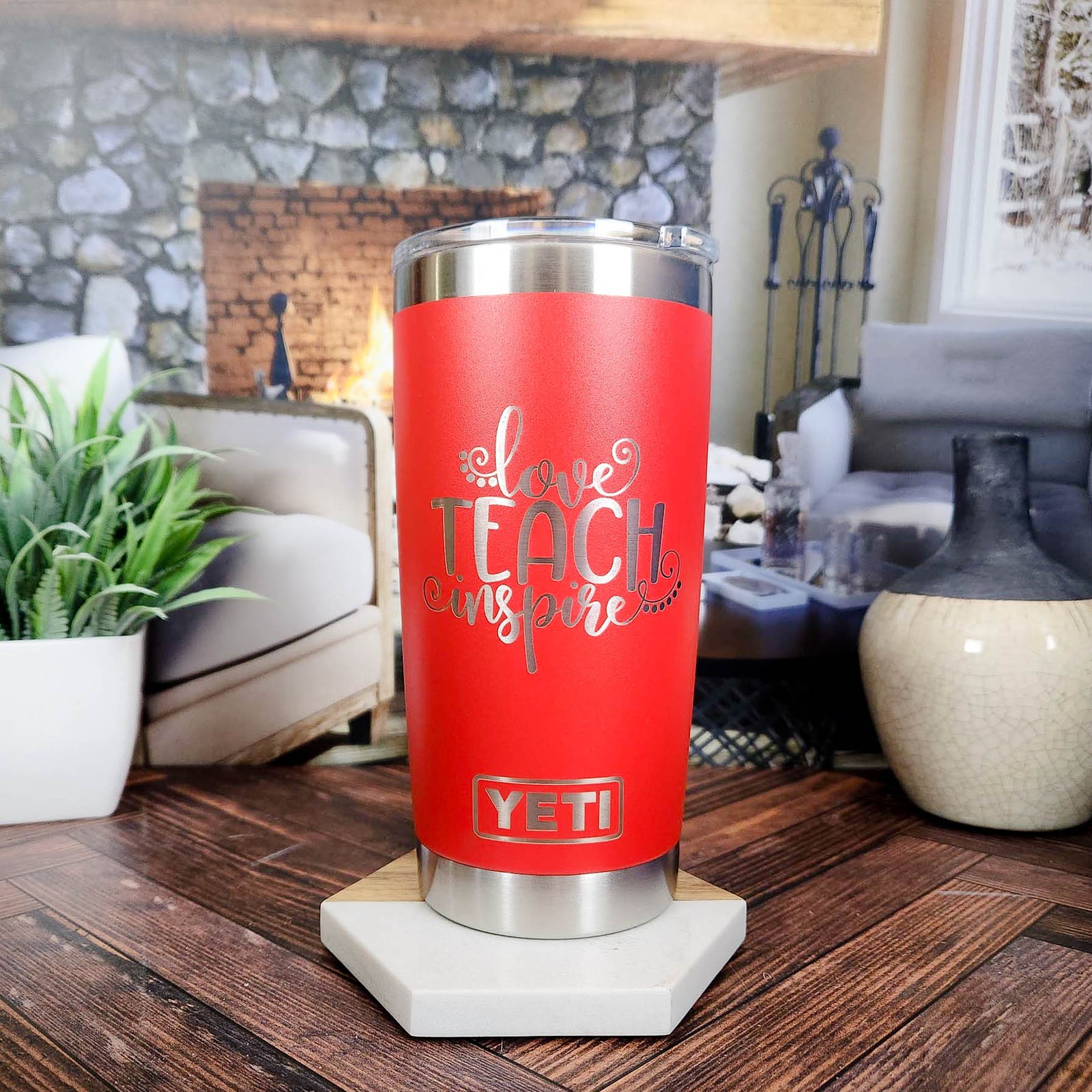 Love, Teach, Inspire - Engraved YETI Tumbler