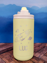 Personalized Engraved 12oz Kids Water Bottle Fraser Fir Soft Matte by Sunny Box