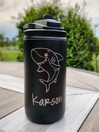 Personalized Engraved 12oz Kids Water Bottle Black Matte by Sunny Box