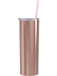 Personalized Engraved 20oz Skinny Tumbler Rose Gold Glitter by Sunny Box