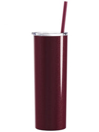 Engraved 20oz Skinny Tumbler Maars Rosewood Glitter by Sunny Box