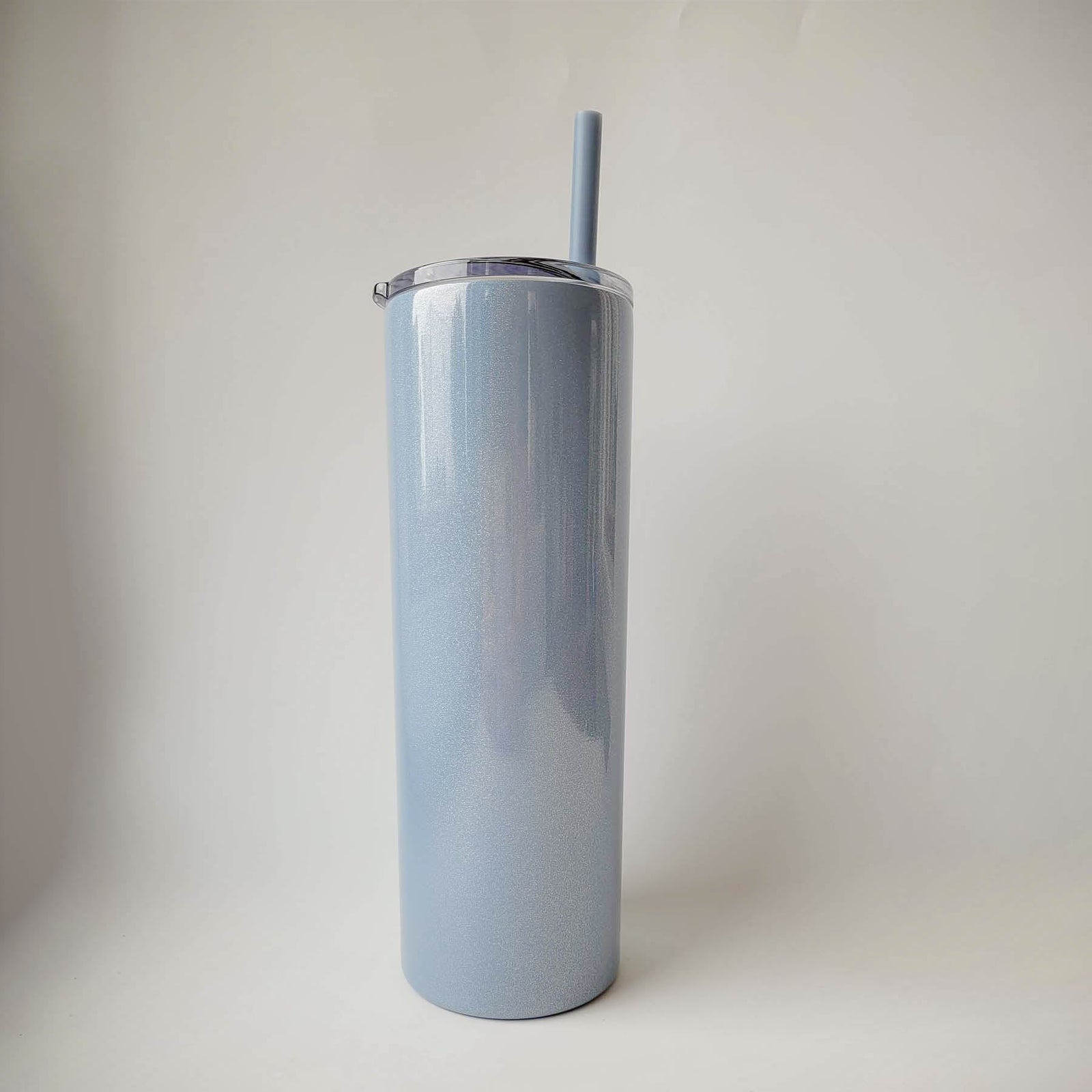 Engraved 20oz Skinny Tumbler Maars Dusty Blue Glitter by Sunny Box