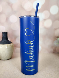 Personalized Engraved 20oz Skinny Tumbler Nautical Blue by Sunny Box