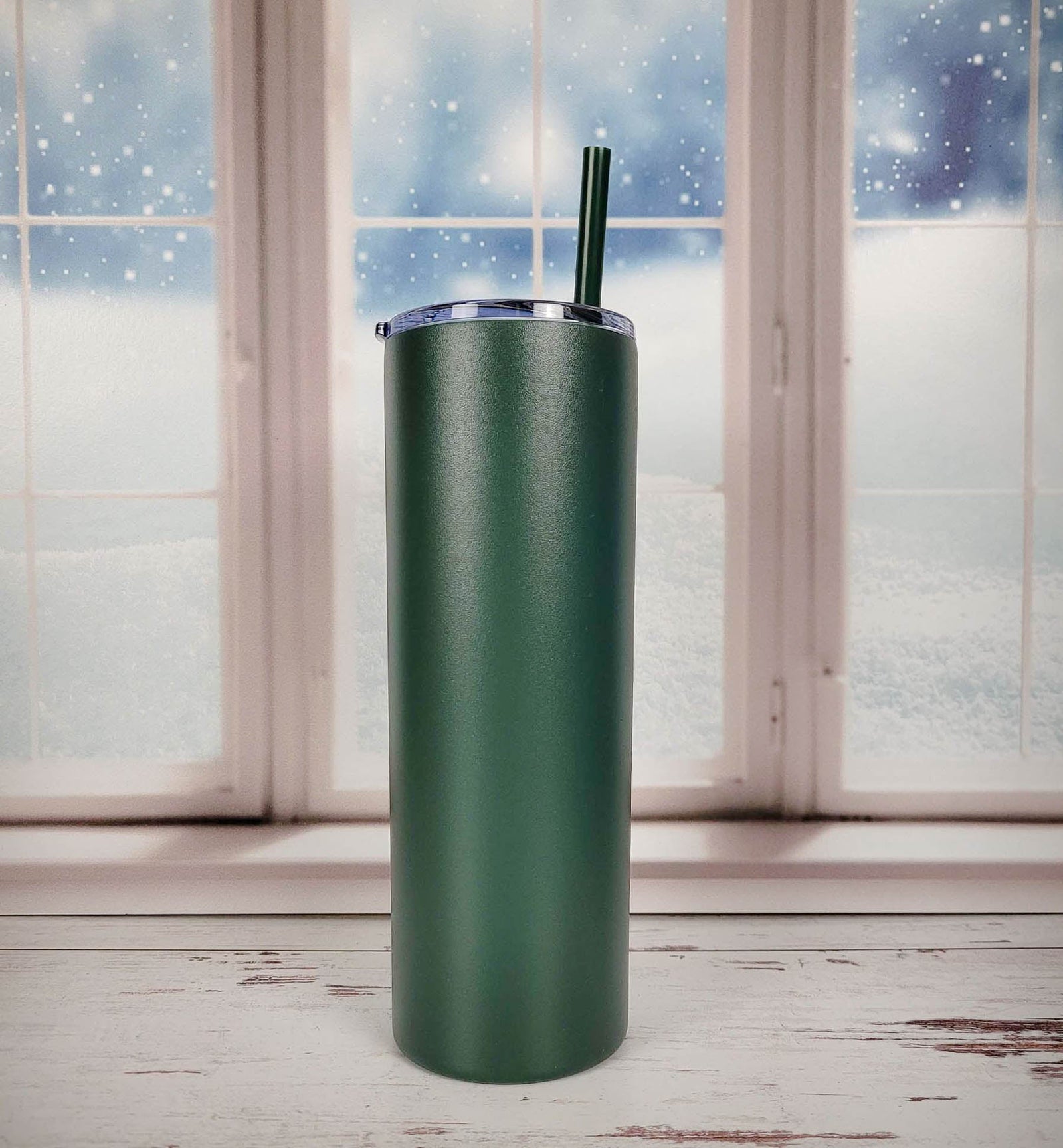 Personalized Engraved 20oz Skinny Tumbler Pine Green by Sunny Box