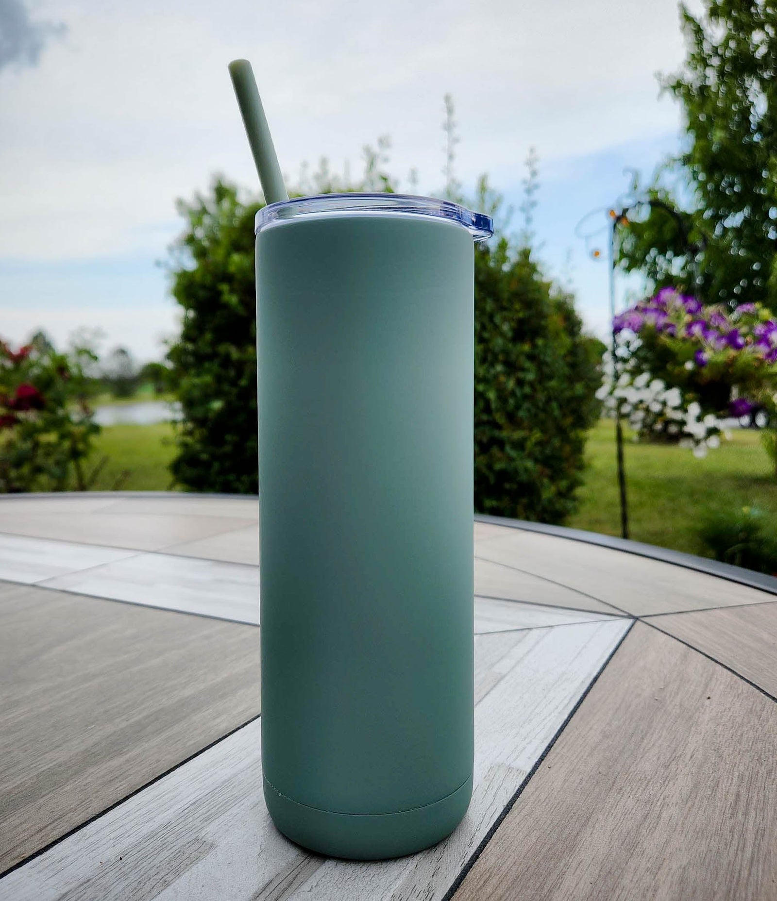 Engraved 20oz Skinny Tumbler Maars Soft Matte Winter Sage by Sunny Box