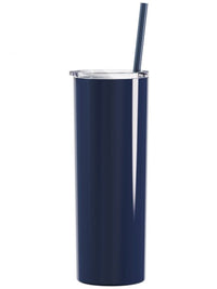 Personalized Engraved 20oz Skinny Tumbler Navy by Sunny Box