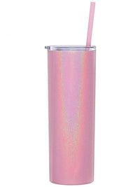 Engraved 20oz Skinny Tumbler Maars Pink Magic Glitter by Sunny Box