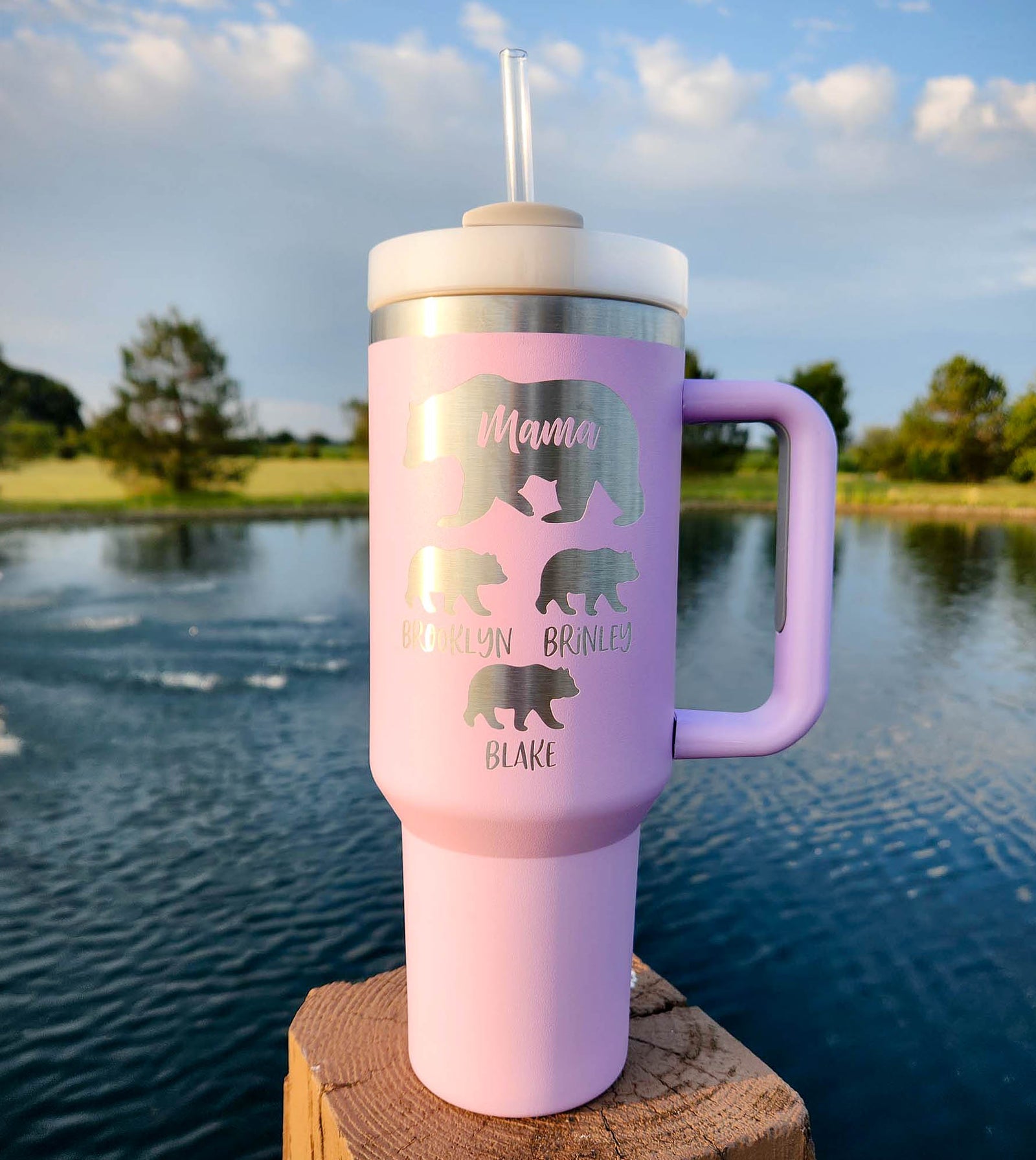 Mama Bear Engraved 40oz Dupe Lilac by Sunny Box