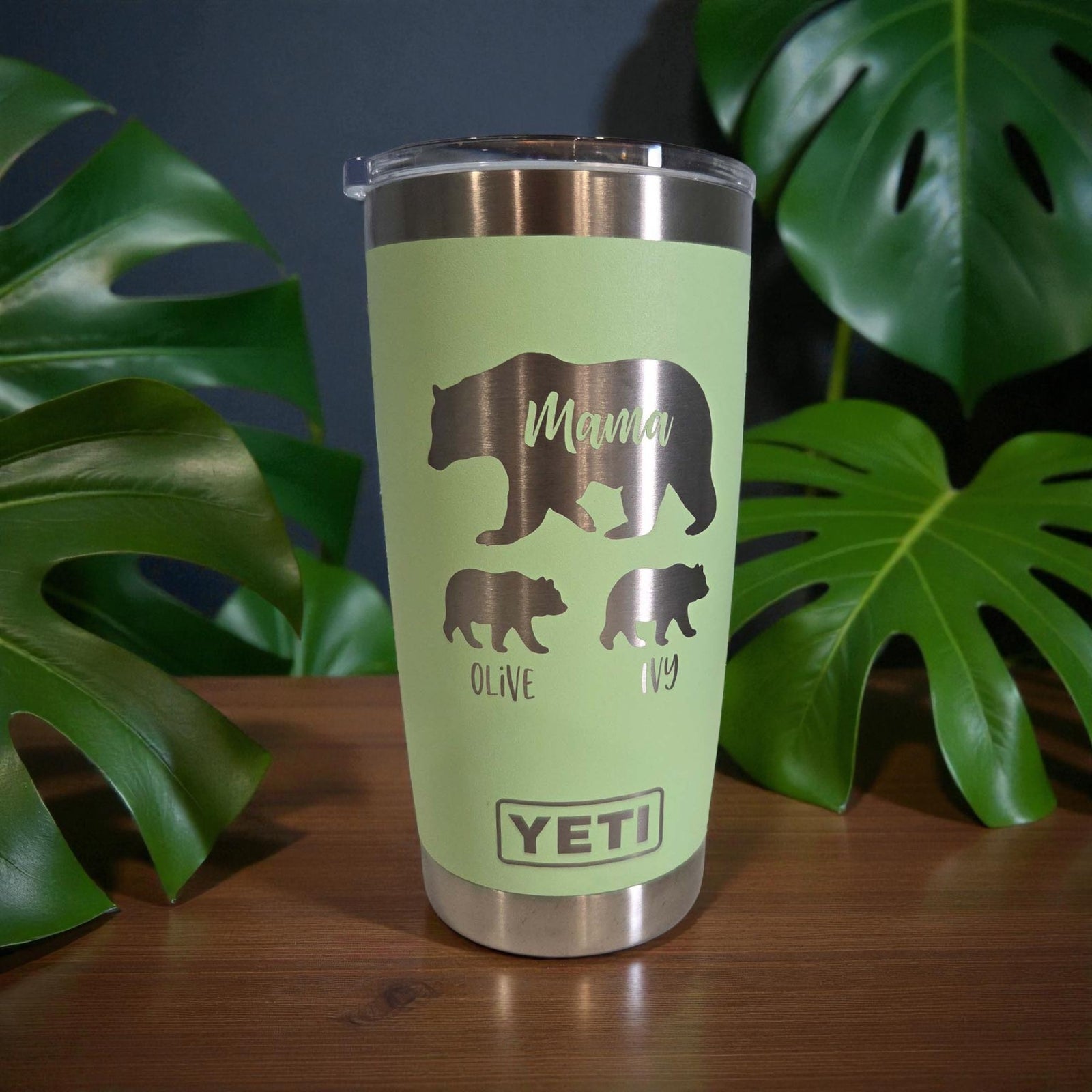Mama Bear with Cubs Engraved YETI Tumbler
