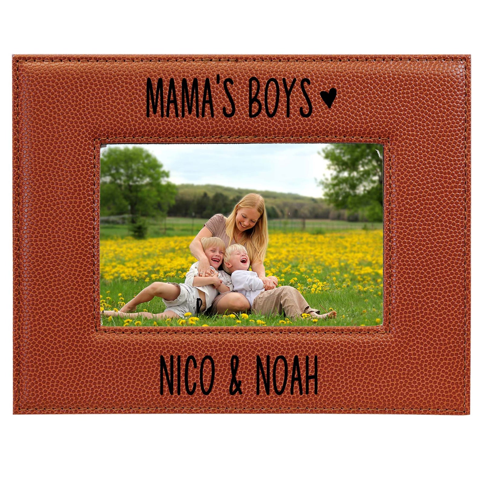 Mama's Boys Leatherette Picture Frame