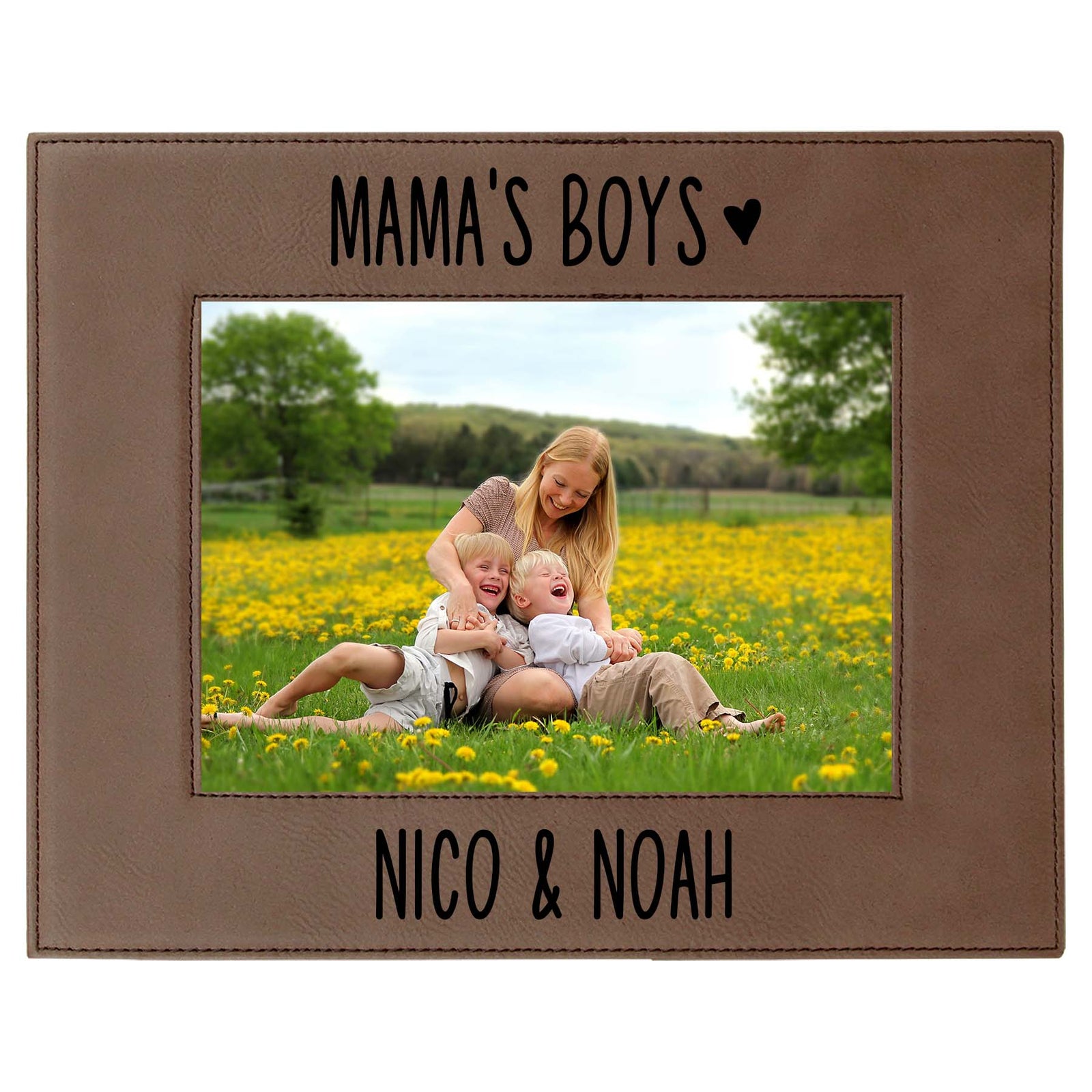 Mama's Boys Leatherette Picture Frame