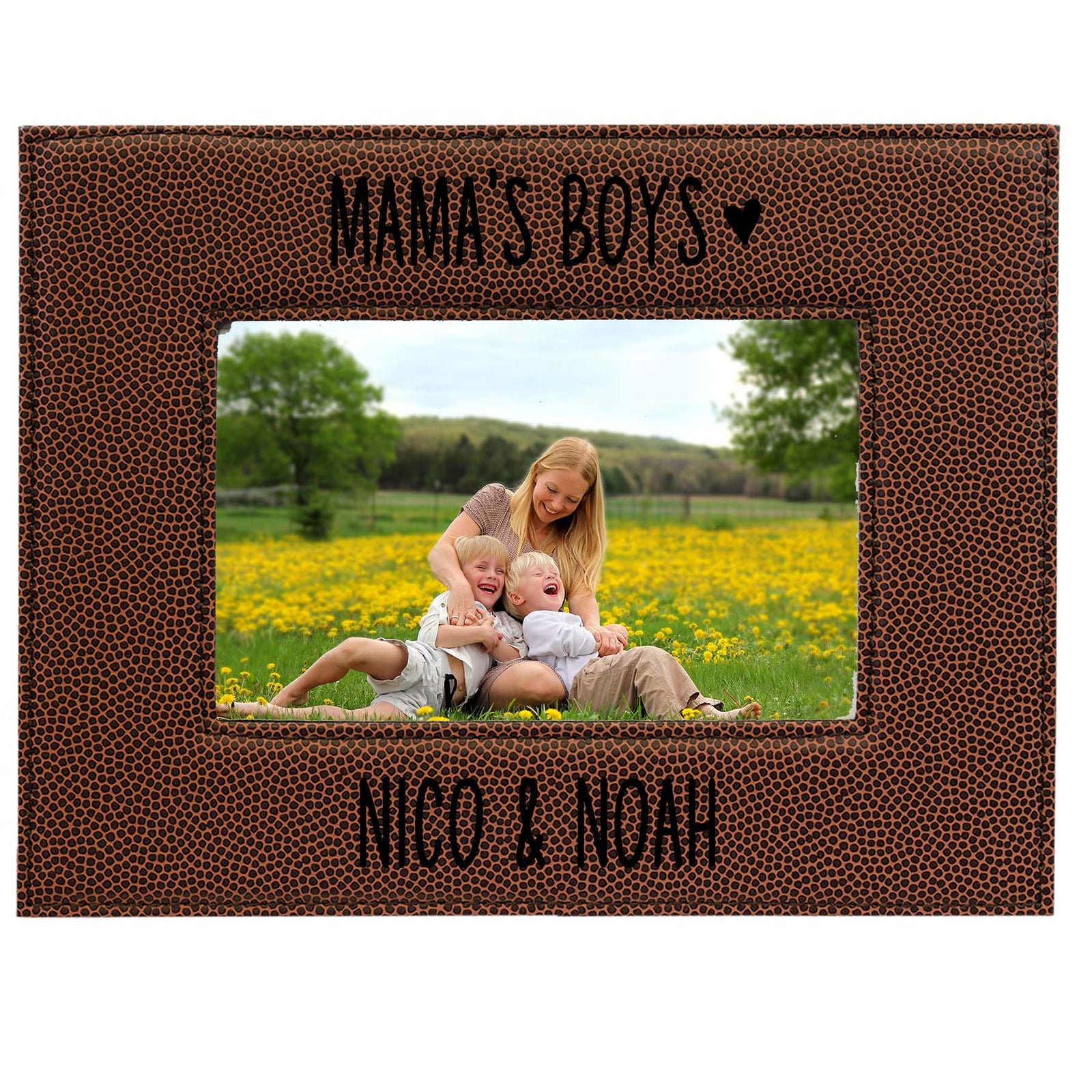 Mama's Boys Leatherette Picture Frame