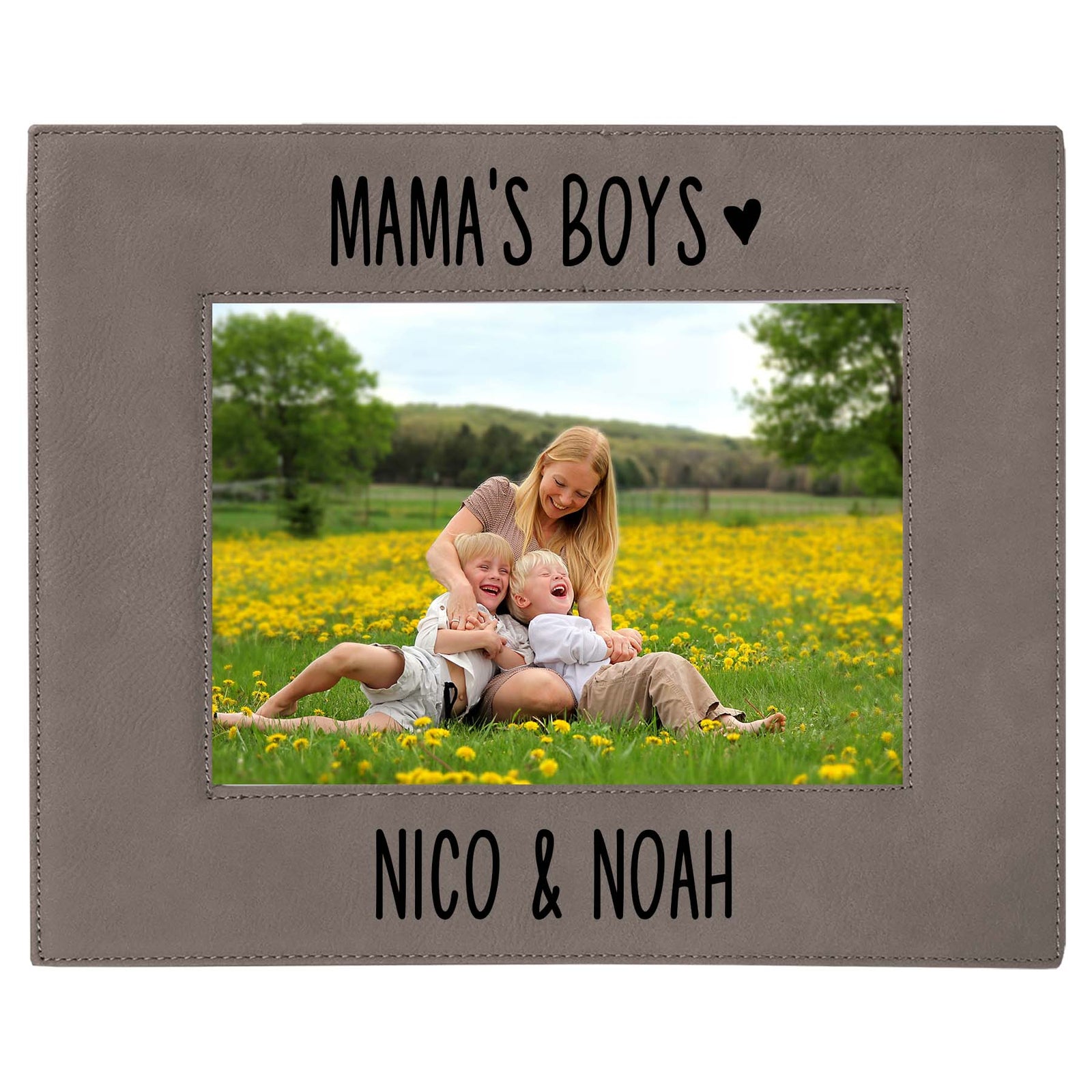 Mama's Boys Leatherette Picture Frame