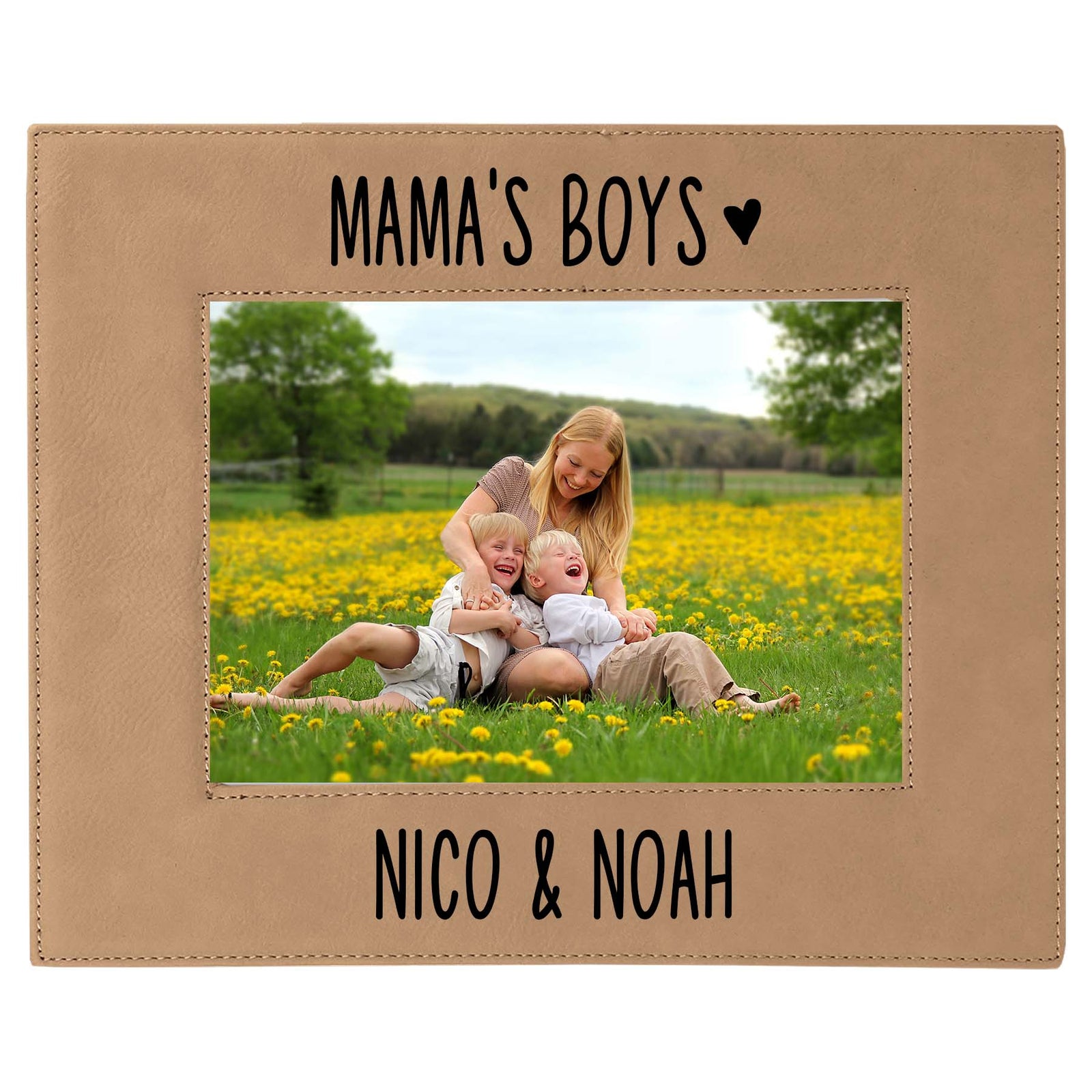 Mama's Boys Leatherette Picture Frame