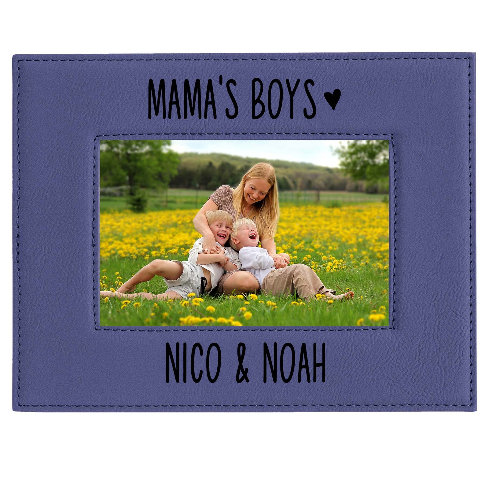 Mama's Boys Leatherette Picture Frame